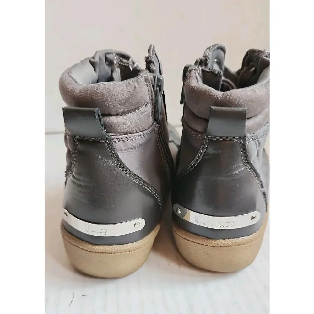 Juicy Couture Women's Size 8 Vareen Grey Quilted High-Top Sneakers Side Zip Y2K